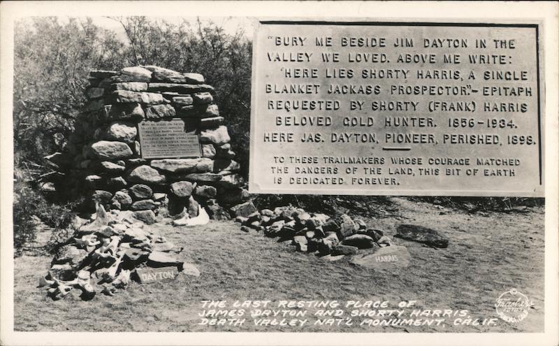 The Last Resting Place of James Dayton and Shorty Harris Death Valley California