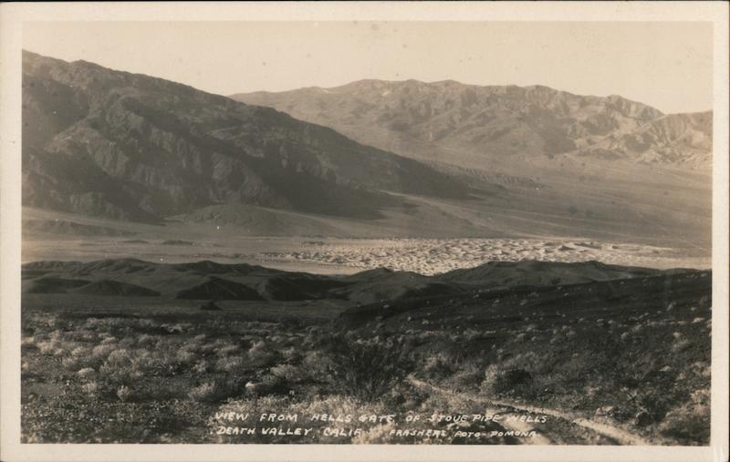 View from Hells Gate of Stove Pipe Wells, Death Valley California