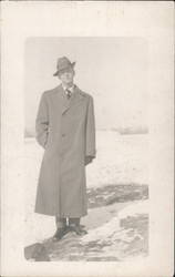 Man in Trench Coat Postcard