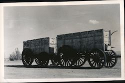 The original 20 mule borax wagon used for hauling borax out of Death Valley Postcard