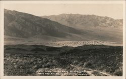 View from Hells Gate of Stove Pipe Wells, Death Valley Postcard