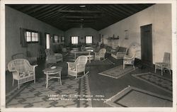Lobby Stove and Wells Hotel Postcard