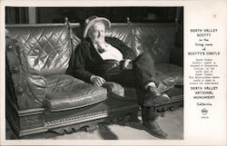 Death Valley Scotty in the living room of Scotty's Castle Postcard