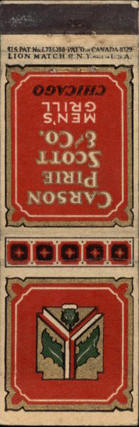 Carson Pirie Scott &amp; Co. Men's Grill Chicago, IL Restaurants Matchbook ...
