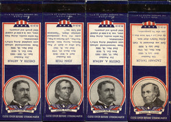 Set of 4: US Presidents Matchbook Cover Matchbook Cover Matchbook Cover