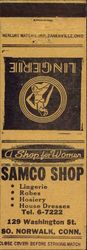 Samco Shop A Shop for Women selling women's lingerie Norwalk, CT Matchbook Cover Matchbook Cover Matchbook Cover