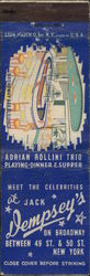 Meet the Celebrities at Jack Dempsey's Matchbook Cover
