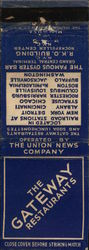 The Gateway Restaurants and Soda Luncheonettes Matchbook Cover