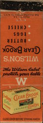 Wilson’s Clearbrook Butter, Eggs, and Cheese Matchbook Cover