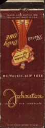 Johnston Candies & Chocolate Milwaukee, WI Advertising Matchbook Cover Matchbook Cover Matchbook Cover