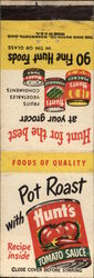 Hunts Tomato Sauce Wadsworth, OH Advertising Matchbook Cover Matchbook Cover Matchbook Cover