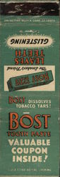 Bost Tooth Paste - The Smoker’s Friend Matchbook Cover