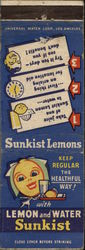 Sunkist Lemons, Keep Regular the Healthy Way Matchbook Cover