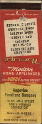 Angevine Furniture Company - Norge Brand Appliances Matchbook Cover