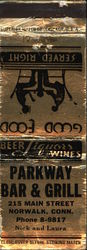 Parkway Bar & Grill Norwalk, CT Restaurants Matchbook Cover Matchbook Cover Matchbook Cover