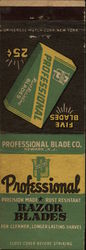 Professional Razor Blades 25¢ Matchbook Cover