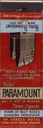 Hotel Paramount Matchbook Cover