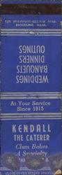 Kendall The Caterer Brookline, MA Advertising Matchbook Cover Matchbook Cover Matchbook Cover