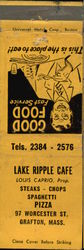 Lake Ripple Cafe Matchbook Cover