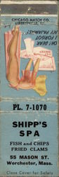 Shipp's Spa Pinup Matchbook Cover