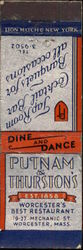 Putnam & Thurston's Restaurant Tap Room and Cocktail Bar Worcester, MA Restaurants Matchbook Cover Matchbook Cover Matchbook Cover