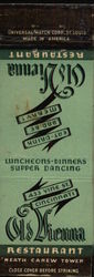 Old Vienna Restaurant Matchbook Cover