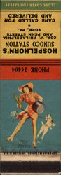 Hospelhorn's Sunoco Station Pinup York, PA Transportation Matchbook Cover Matchbook Cover Matchbook Cover