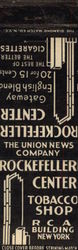 Rockefeller Center Tobacco Shop Matchbook Cover