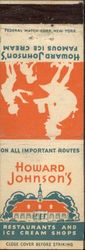 Howard Johnson's Restaurants and Ice Cream Shops Matchbook Cover Matchbook Cover Matchbook Cover