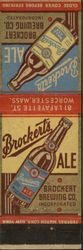 Brockert’s Ale for Brockert Brewing Worcester, MA Advertising Matchbook Cover Matchbook Cover Matchbook Cover