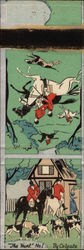 The Hunt No 1 by Colgate, Men on Horseback with dogs, rules for card games on reverse Matchbook Cover