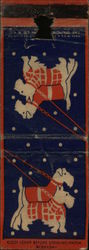 Scottie Dogs on Leashes, Dogs are wearing sweaters Matchbook Cover