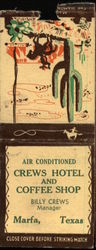Crews Hotel and Coffee Shop Matchbook Cover