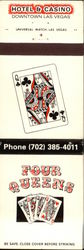 Four Queens Hotel & Casino Las Vegas, NV Hotels & Motels Matchbook Cover Matchbook Cover Matchbook Cover