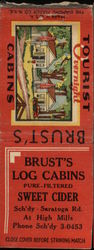 Brust’s Overnight Tourist Cabins Schenectady, NY Hotels & Motels Matchbook Cover Matchbook Cover Matchbook Cover