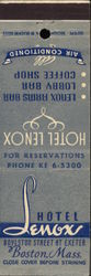 Hotel Lenox Matchbook Cover
