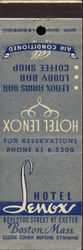 Hotel Lenox Boston, MA Matchbook Cover Matchbook Cover Matchbook Cover