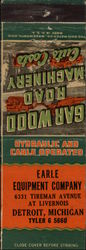 Garwood Road Machinery sold at Earle Equipment Company Detroit, MI Transportation Matchbook Cover Matchbook Cover Matchbook Cover