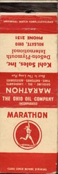 Kohl's Sales Inc - Marathon The Ohio Oil Company Holgate, OH Transportation Matchbook Cover Matchbook Cover Matchbook Cover