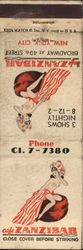 cafe Zanzabar Matchbook Cover