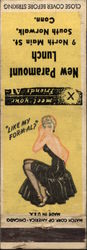 New Paramount Pinup South Norwalk, CT Restaurants Matchbook Cover Matchbook Cover Matchbook Cover