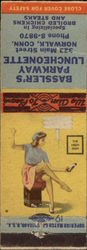 Bassler's Parkway Luncheonette Pinup Norwalk, CT Advertising Matchbook Cover Matchbook Cover Matchbook Cover