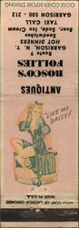 Bosco’s Follies, Antiques, Hot Dinners Garrison, NY Advertising Matchbook Cover Matchbook Cover Matchbook Cover