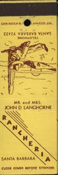 Rancheria Matchbook Cover