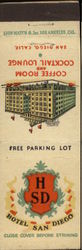 Hotel San Diego - Coffee Room and Cocktail Lounge Matchbook Cover