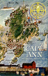 Map Of Cape Ann Postcard
