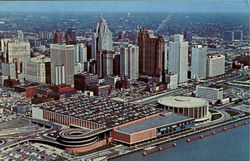 Detroit's Civic Center And Skyline Postcard