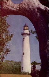 Lighthouse On St. Simon'S Island Saint Simons, GA Postcard Postcard