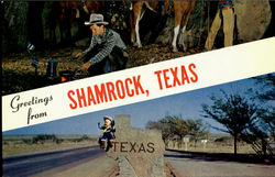 Greeting From Shamock, Texas Shamrock, TX Postcard Postcard