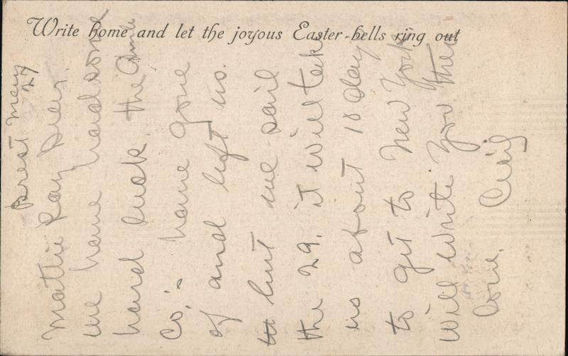 Easter Greeting Active Service Postcard from 1919 Crosses